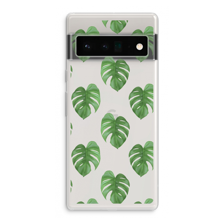 Monstera leaves: Google Pixel 6 Pro Transparant Hoesje