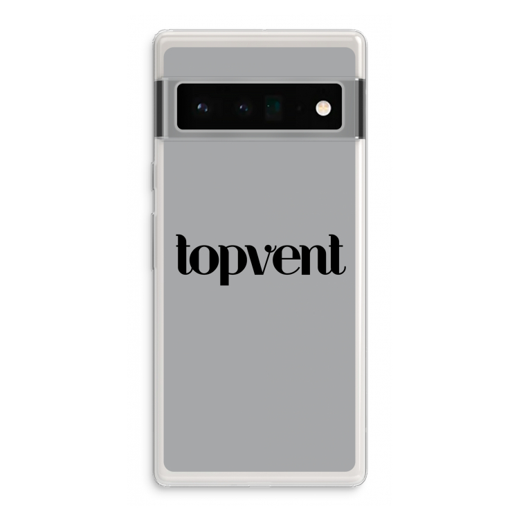 Topvent Grijs Zwart: Google Pixel 6 Pro Transparant Hoesje