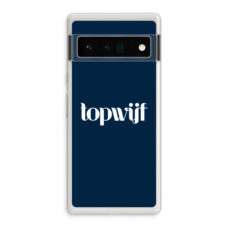 Topwijf Navy: Google Pixel 6 Pro Transparant Hoesje