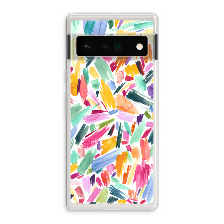 Watercolor Brushstrokes: Google Pixel 6 Pro Transparant Hoesje