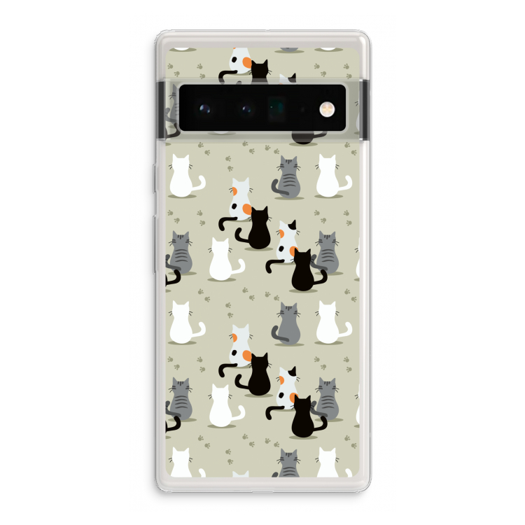 Katten: Google Pixel 6 Pro Transparant Hoesje