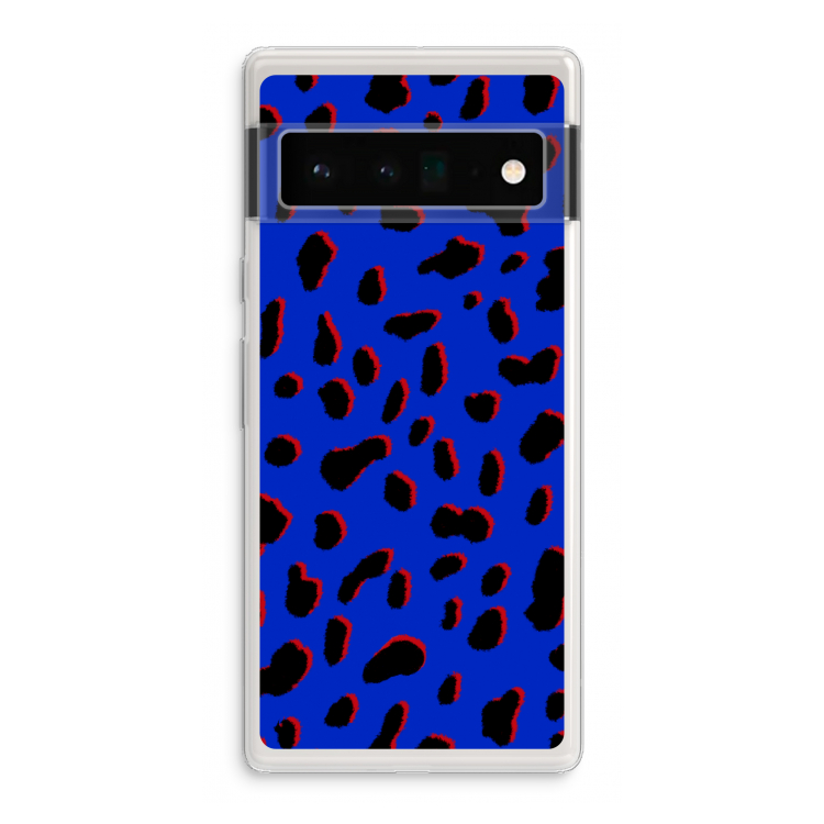 Blue Leopard: Google Pixel 6 Pro Transparant Hoesje
