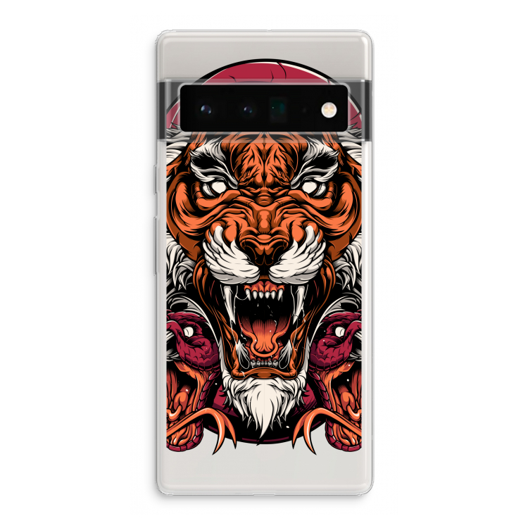 Tiger and Rattlesnakes: Google Pixel 6 Pro Transparant Hoesje