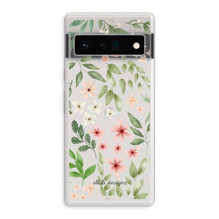 Botanical sweet flower heaven: Google Pixel 6 Pro Transparant Hoesje