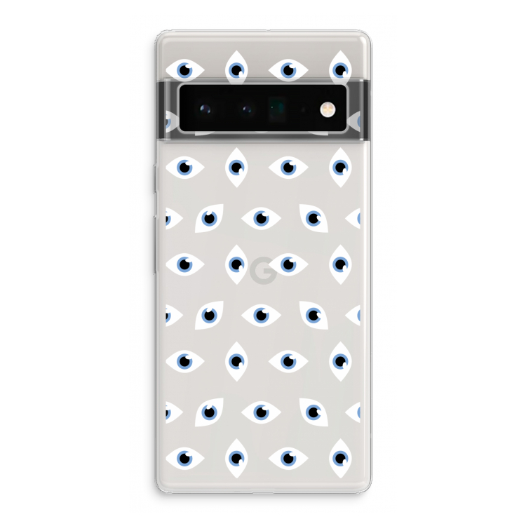 Eyes pattern: Google Pixel 6 Pro Transparant Hoesje