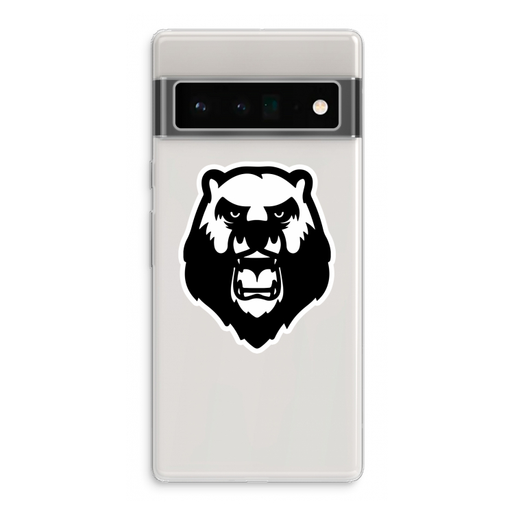 Angry Bear (white): Google Pixel 6 Pro Transparant Hoesje