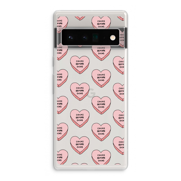 Chicks before dicks: Google Pixel 6 Pro Transparant Hoesje
