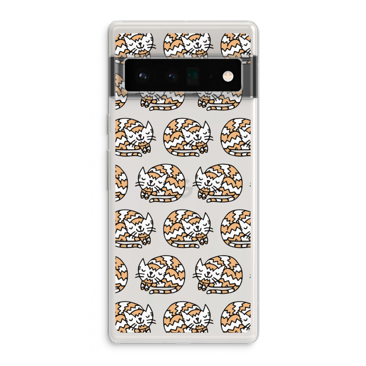 Slapende poes: Google Pixel 6 Pro Transparant Hoesje