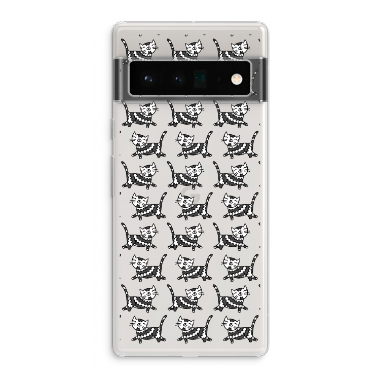 Zwarte poes: Google Pixel 6 Pro Transparant Hoesje