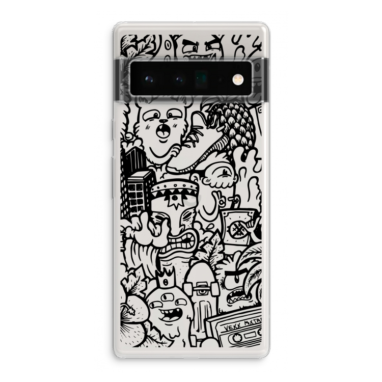 Vexx Black Mixtape: Google Pixel 6 Pro Transparant Hoesje