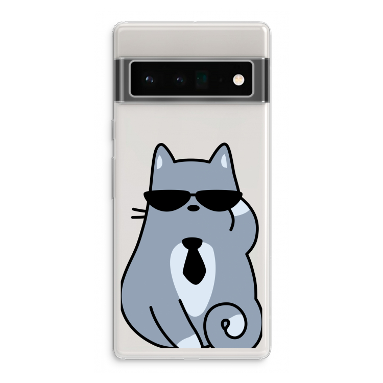 Cool cat: Google Pixel 6 Pro Transparant Hoesje