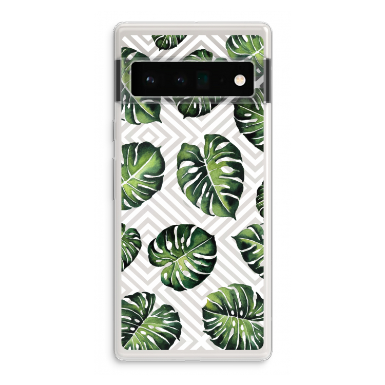 Geometrische jungle: Google Pixel 6 Pro Transparant Hoesje