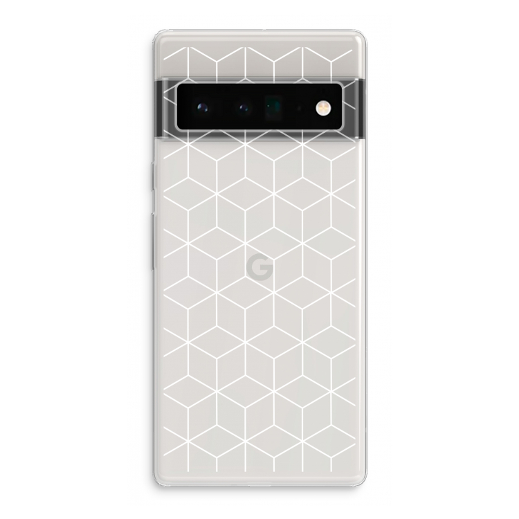 Zwart-witte kubussen: Google Pixel 6 Pro Transparant Hoesje