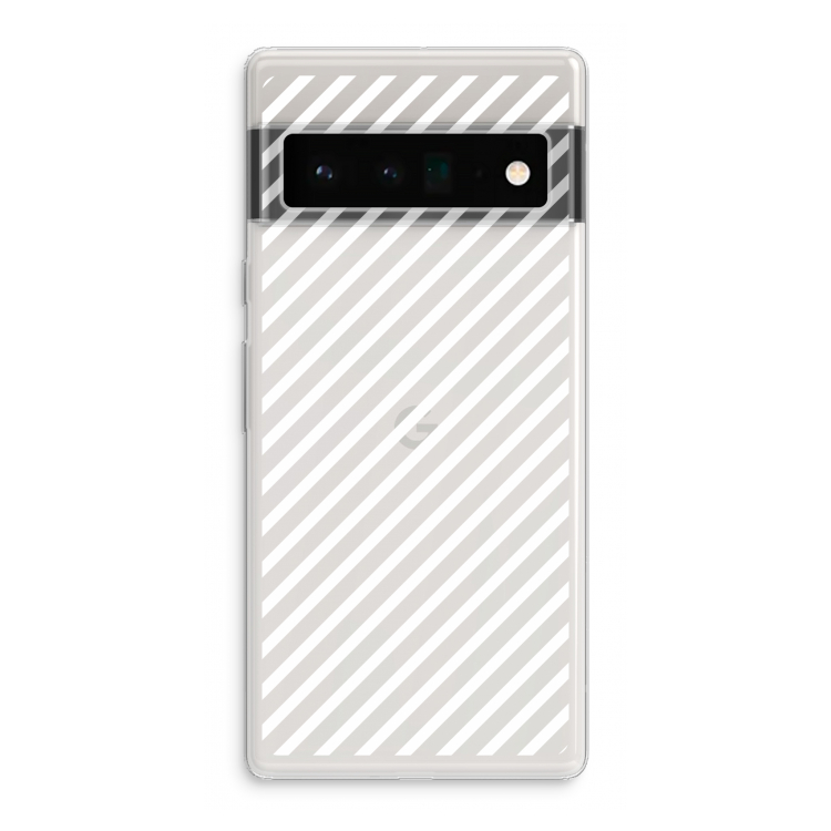 Strepen zwart-wit: Google Pixel 6 Pro Transparant Hoesje