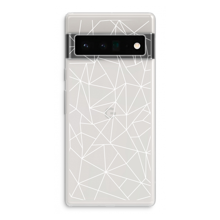 Geometrische lijnen wit: Google Pixel 6 Pro Transparant Hoesje