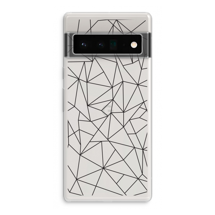 Geometrische lijnen zwart: Google Pixel 6 Pro Transparant Hoesje