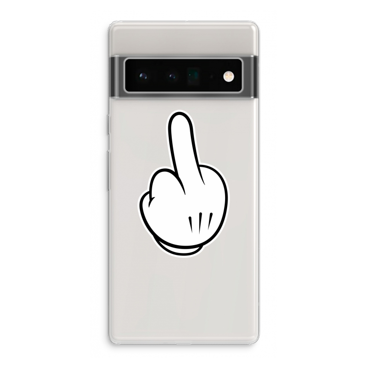 Middle finger black: Google Pixel 6 Pro Transparant Hoesje
