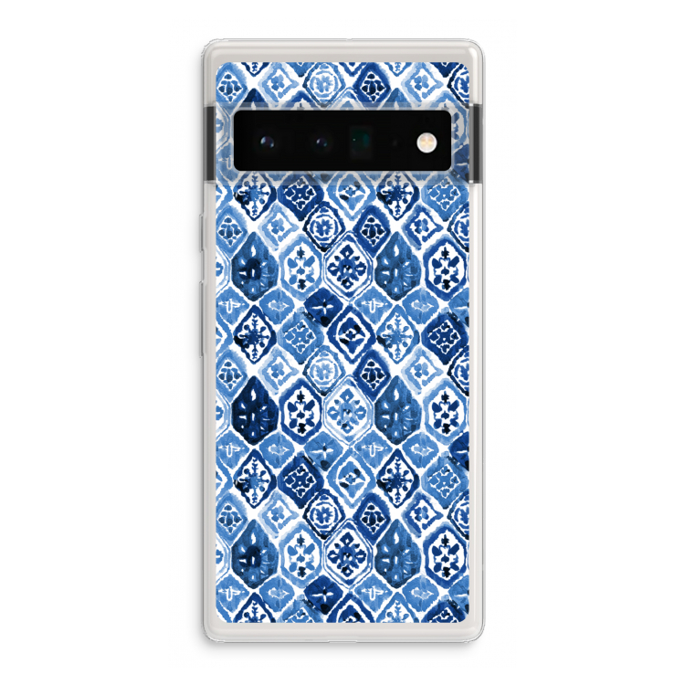 Blauw motief: Google Pixel 6 Pro Transparant Hoesje
