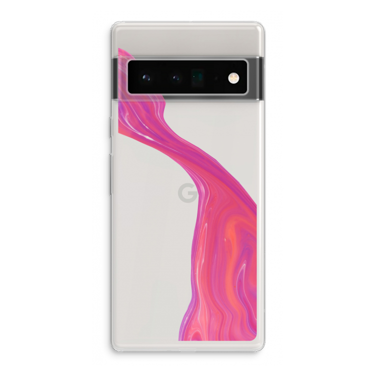Paarse stroom: Google Pixel 6 Pro Transparant Hoesje