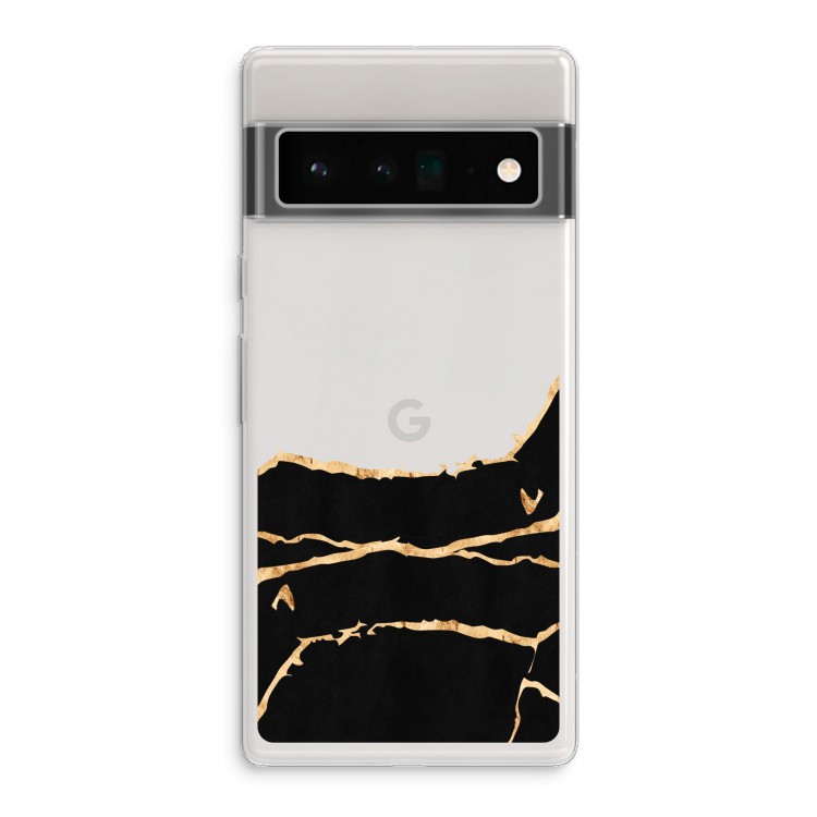 Gouden marmer: Google Pixel 6 Pro Transparant Hoesje