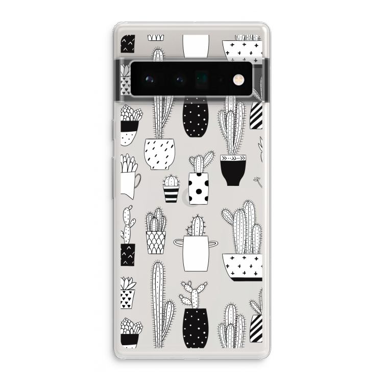 Cactusmotief: Google Pixel 6 Pro Transparant Hoesje