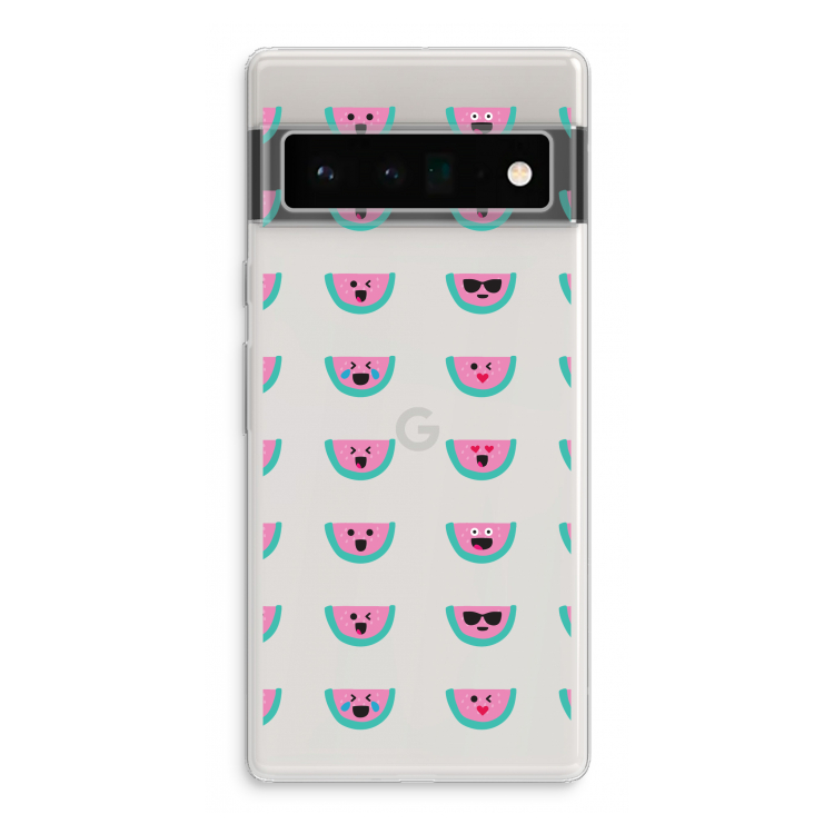 Smiley watermeloenprint: Google Pixel 6 Pro Transparant Hoesje