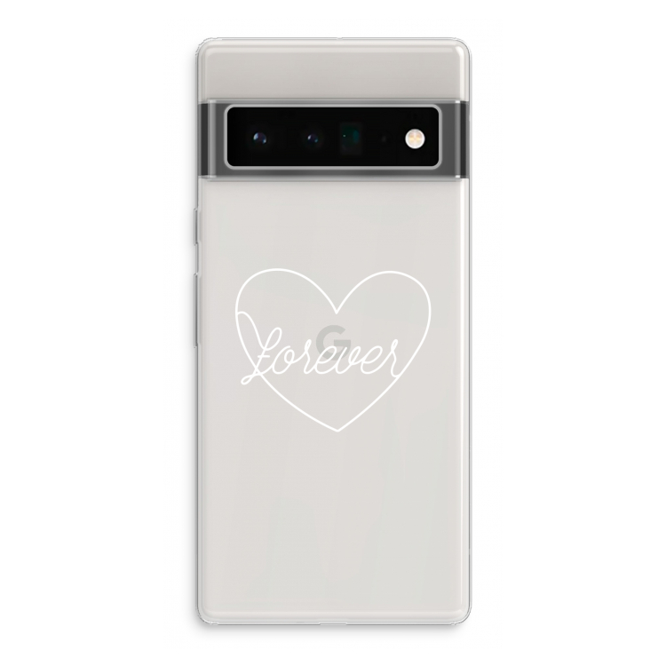 Forever heart pastel: Google Pixel 6 Pro Transparant Hoesje