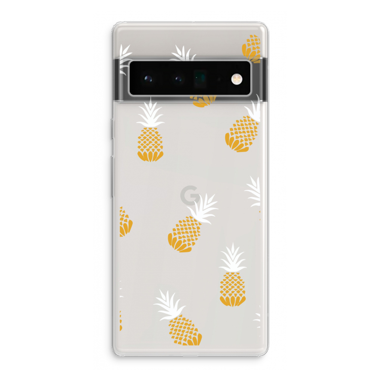 Ananasjes: Google Pixel 6 Pro Transparant Hoesje