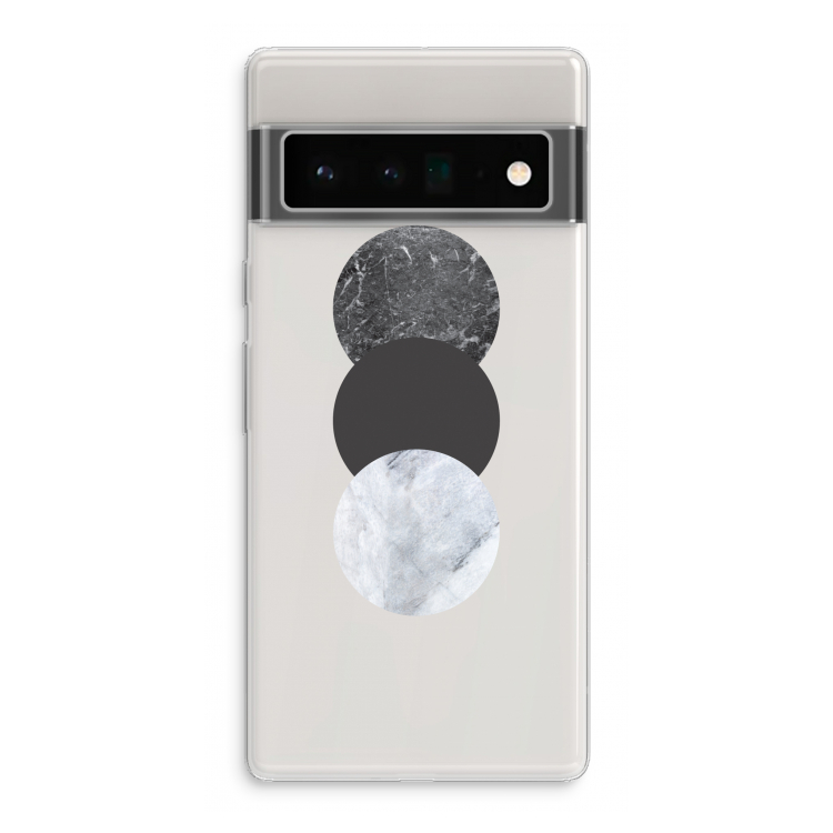 Marmeren cirkels: Google Pixel 6 Pro Transparant Hoesje