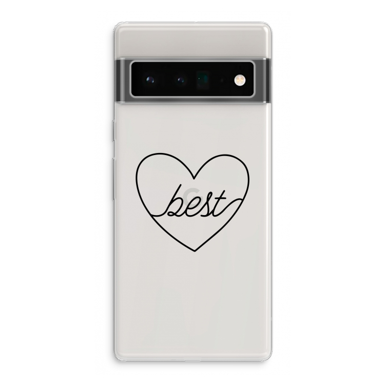 Best heart black: Google Pixel 6 Pro Transparant Hoesje