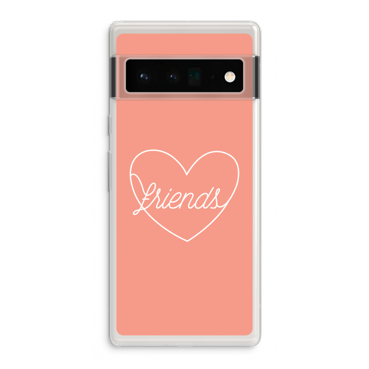 Friends heart: Google Pixel 6 Pro Transparant Hoesje
