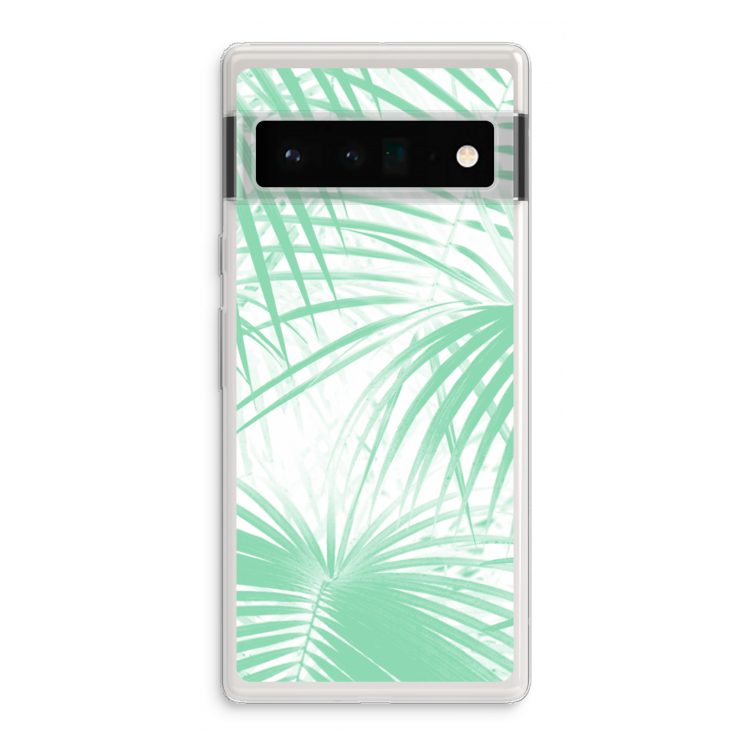 Palmbladeren: Google Pixel 6 Pro Transparant Hoesje