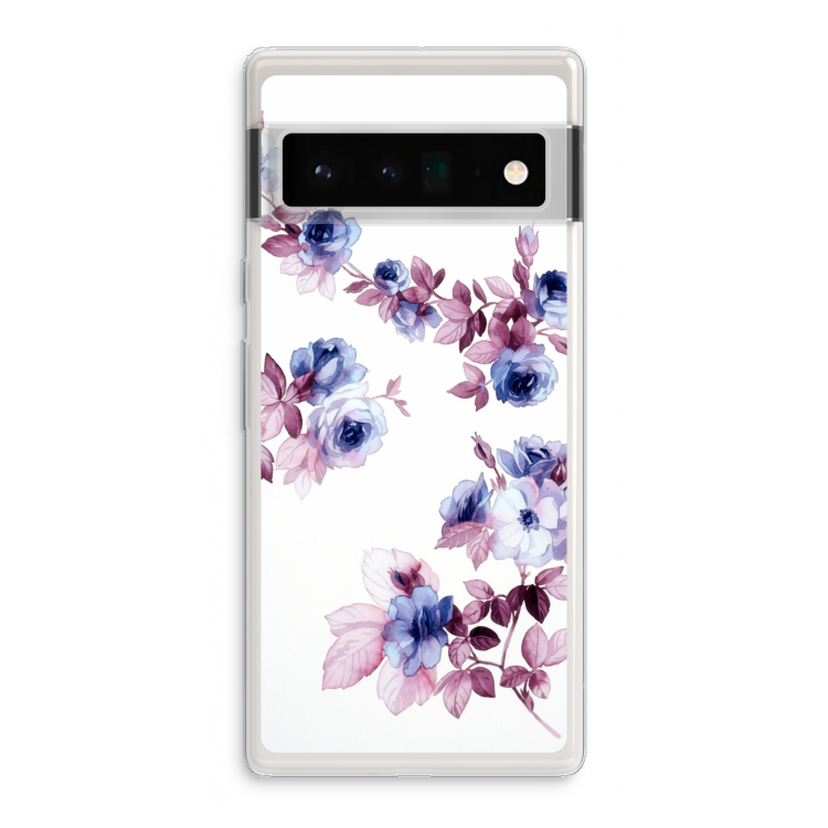 Waterverf bloemen: Google Pixel 6 Pro Transparant Hoesje