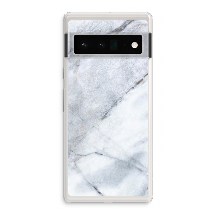 Witte marmer: Google Pixel 6 Pro Transparant Hoesje