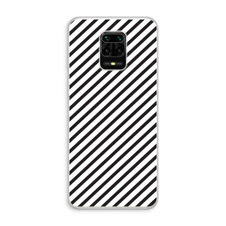 Strepen zwart-wit: Xiaomi Redmi Note 10 Lite Transparant Hoesje