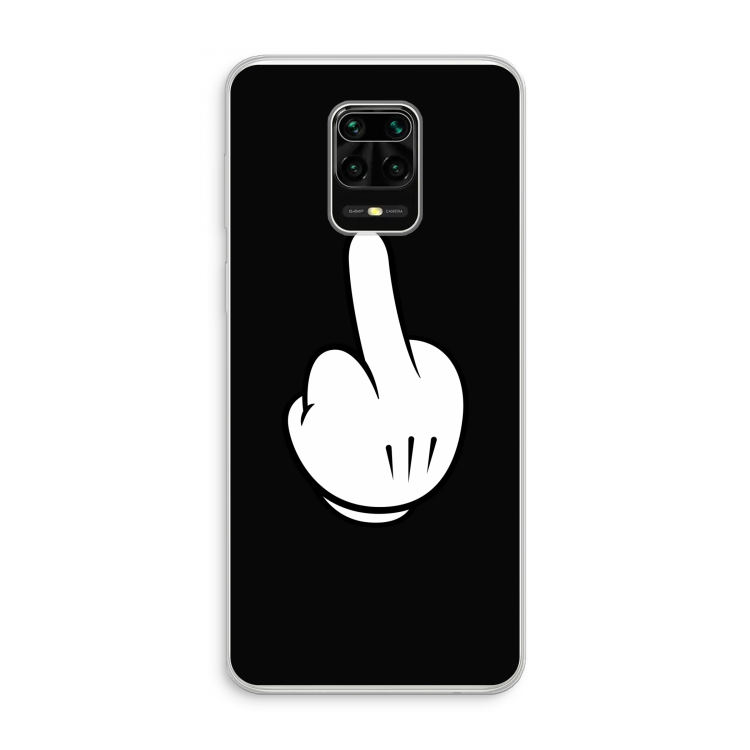 Middle finger black: Xiaomi Redmi Note 10 Lite Transparant Hoesje
