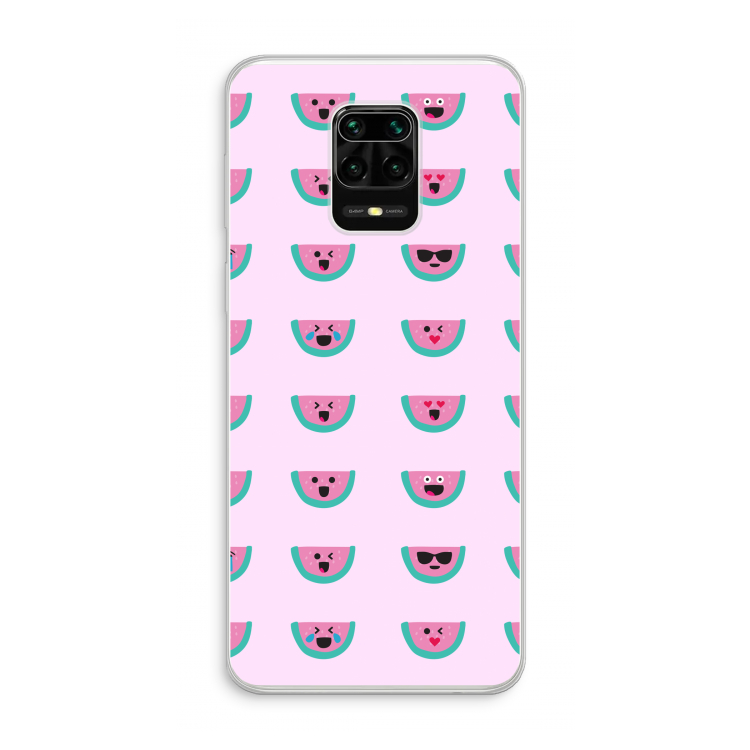 Smiley watermeloenprint: Xiaomi Redmi Note 10 Lite Transparant Hoesje