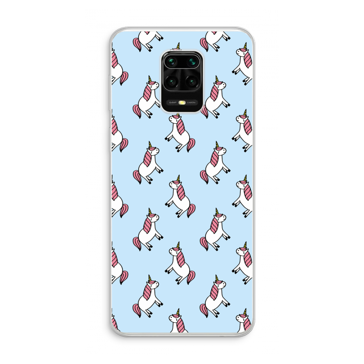 Eenhoorns overal: Xiaomi Redmi Note 10 Lite Transparant Hoesje