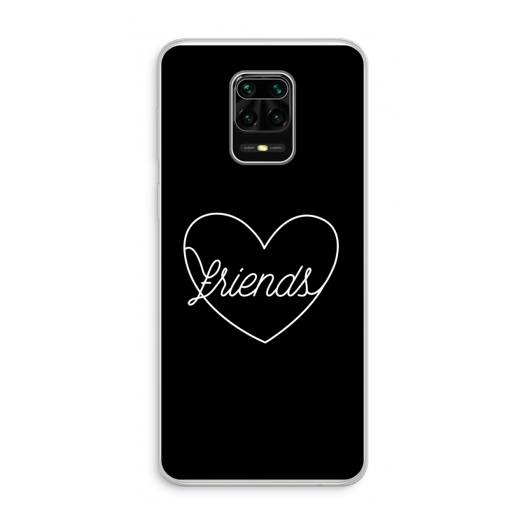 Friends heart black: Xiaomi Redmi Note 10 Lite Transparant Hoesje