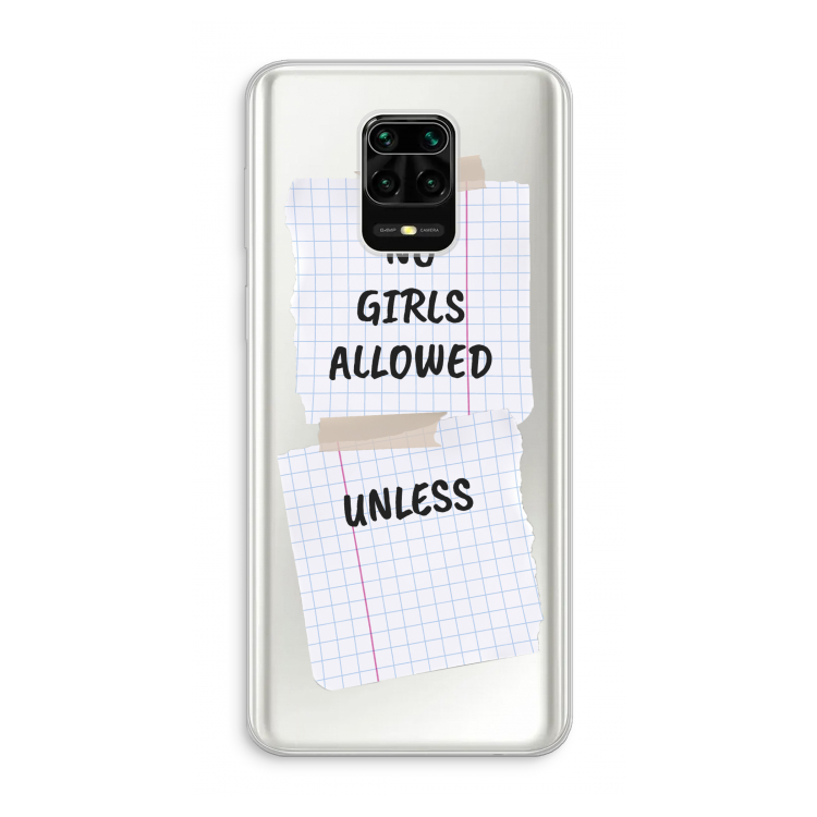 No Girls Allowed Unless: Xiaomi Redmi Note 10 Lite Transparant Hoesje