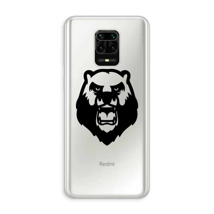 Angry Bear (black): Xiaomi Redmi Note 10 Lite Transparant Hoesje