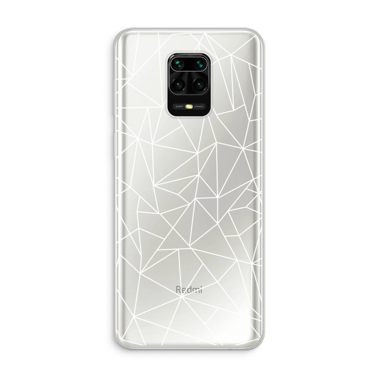 Geometrische lijnen wit: Xiaomi Redmi Note 10 Lite Transparant Hoesje