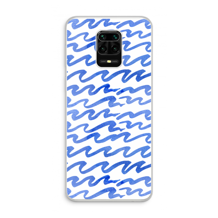 Blauwe golven: Xiaomi Redmi Note 10 Lite Transparant Hoesje