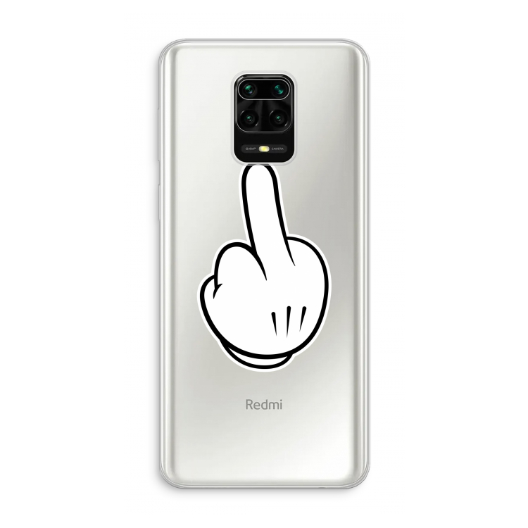 Middle finger white: Xiaomi Redmi Note 10 Lite Transparant Hoesje