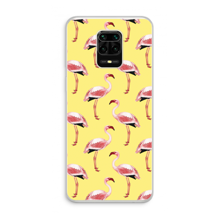 Flamingo's geel: Xiaomi Redmi Note 10 Lite Transparant Hoesje