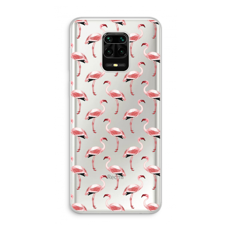 Flamingoprint groen: Xiaomi Redmi Note 10 Lite Transparant Hoesje