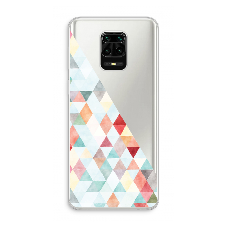 Gekleurde driehoekjes pastel: Xiaomi Redmi Note 10 Lite Transparant Hoesje