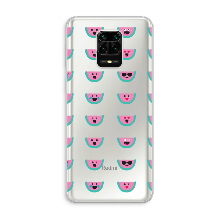 Smiley watermeloenprint: Xiaomi Redmi Note 10 Lite Transparant Hoesje