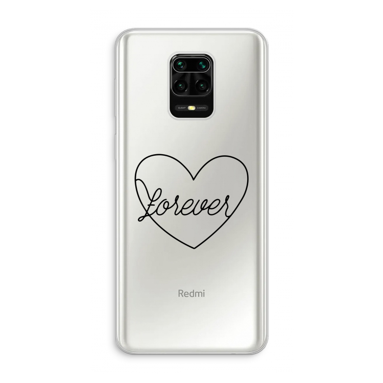 Forever heart black: Xiaomi Redmi Note 10 Lite Transparant Hoesje