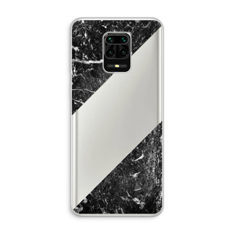 Zwart marmer: Xiaomi Redmi Note 10 Lite Transparant Hoesje